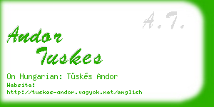 andor tuskes business card