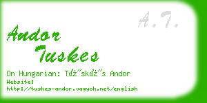 andor tuskes business card